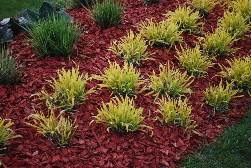 Red Mulch Installation